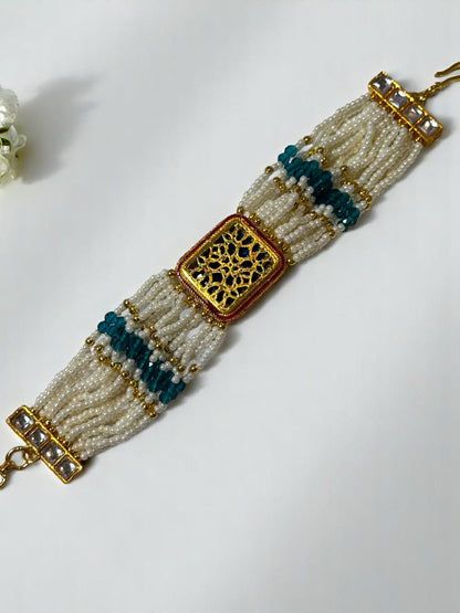 GREEN EKISHA KUNDAN BRACELET