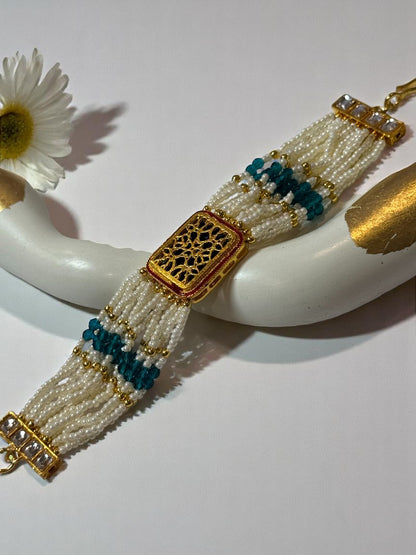 GREEN EKISHA KUNDAN BRACELET
