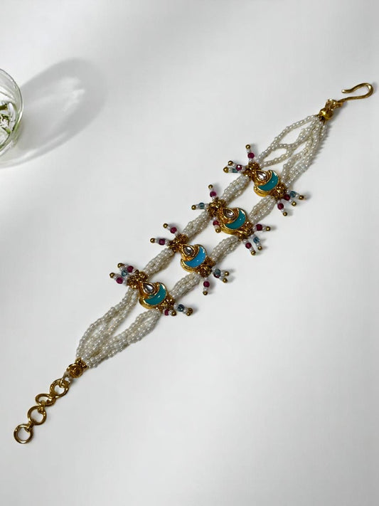 SKY BLUE GAURIKA KUNDAN BRACELET