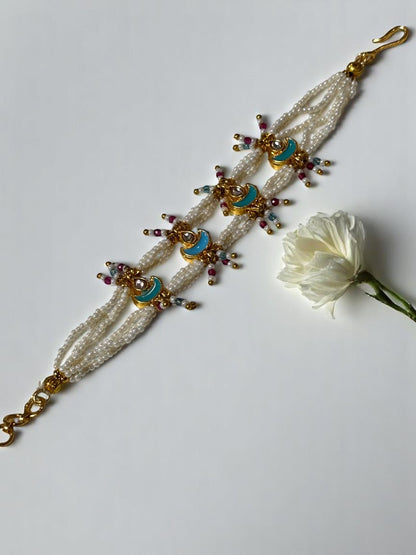 SKY BLUE GAURIKA KUNDAN BRACELET
