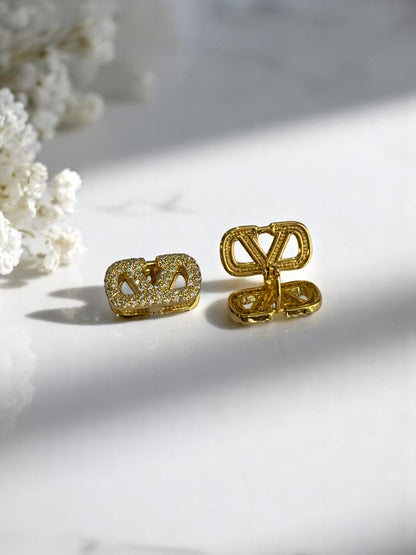 GOLDEN DIAMOND VALENTINO CAMDEN EARRINGS