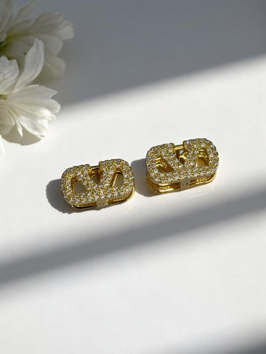 GOLDEN DIAMOND VALENTINO CAMDEN EARRINGS