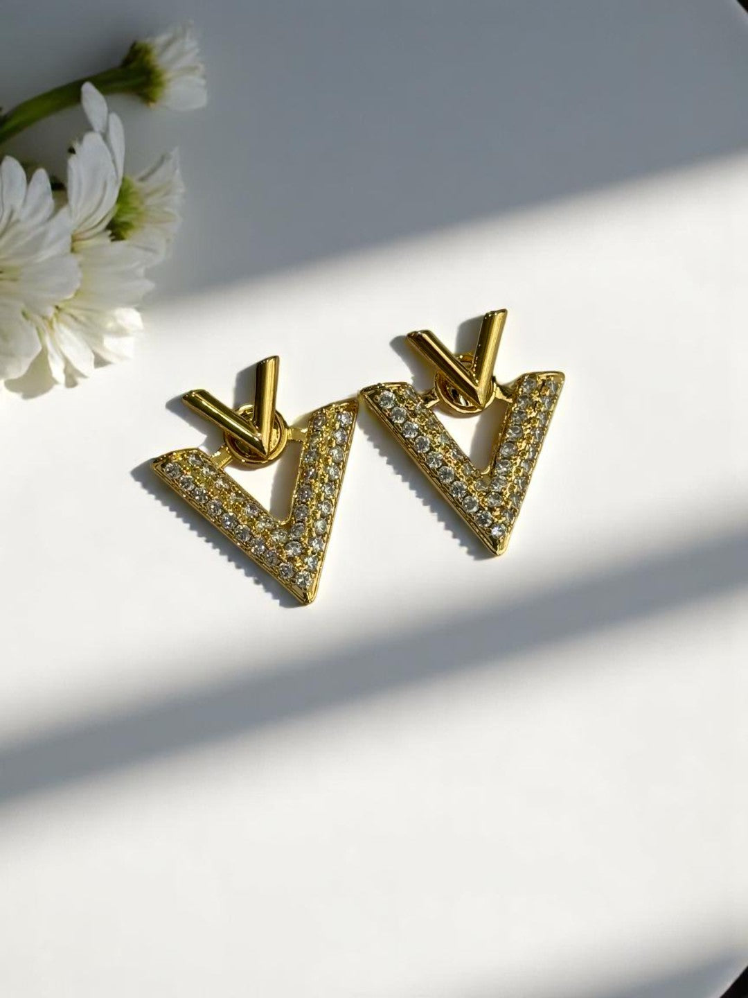 GOLDEN DIAMOND VALENTINO PETER EARRINGS
