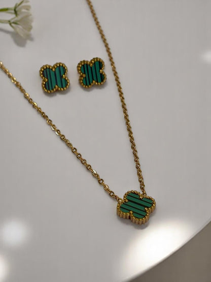 GREEN CLOVER JACK NECKLACE