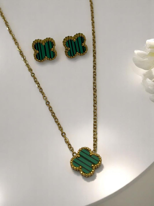 GREEN CLOVER JACK NECKLACE