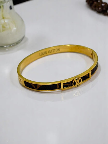GOLDEN BROWN ROUND LV AXWELL BRACELET