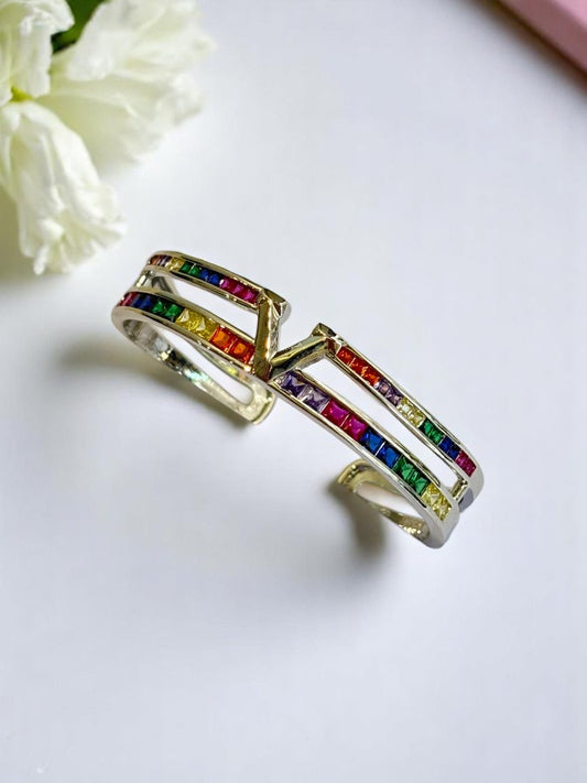 MULTI DIAMOND VALENTINO DOMINIC BRACELET (CUFF)