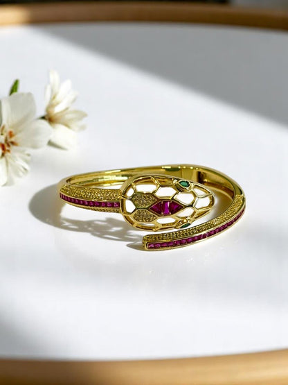 GOLDEN DIAMOND PYTHON AYDEN BRACELET (CUFF)