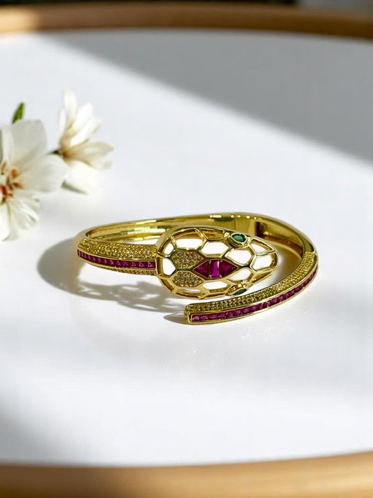 GOLDEN DIAMOND PYTHON AYDEN BRACELET (CUFF)