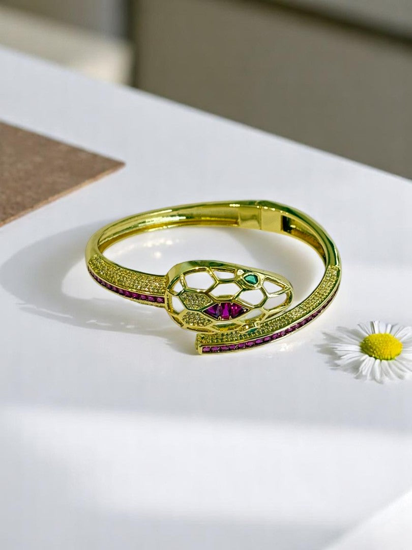 GOLDEN DIAMOND PYTHON AYDEN BRACELET (CUFF)
