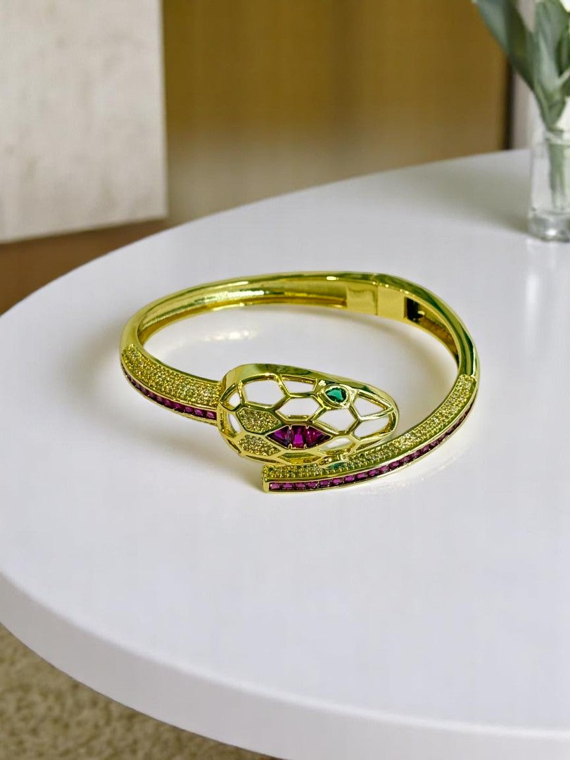 GOLDEN DIAMOND PYTHON AYDEN BRACELET (CUFF)