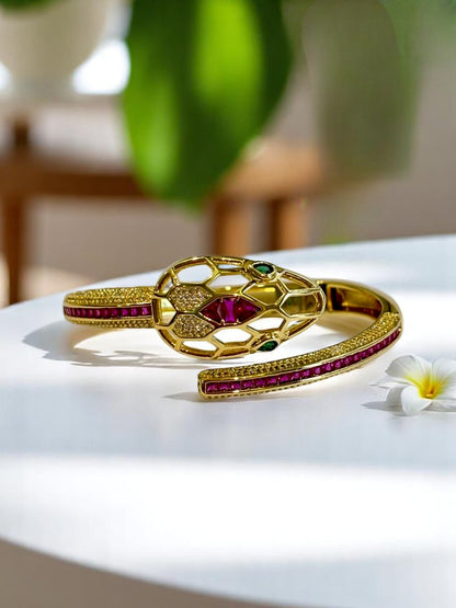 GOLDEN DIAMOND PYTHON AYDEN BRACELET (CUFF)