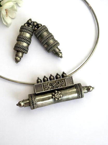SILVER HASLI JIGYA GERMAN SILVER JEWELLERY SET