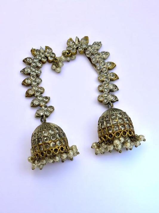 WHITE HEZHU GERMAN SILVER EAR CUFF