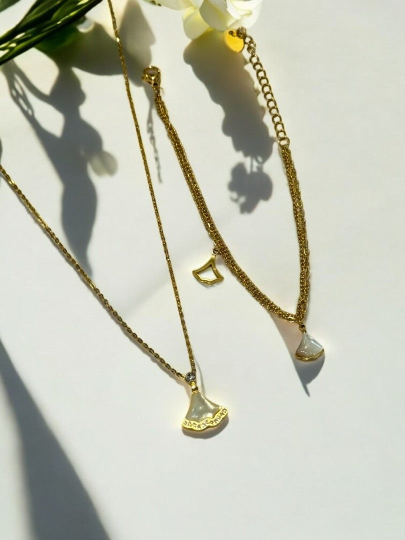 GOLDEN DIAMOND RESIN BEAU NECKLACE AND BRACELET (COMBO)