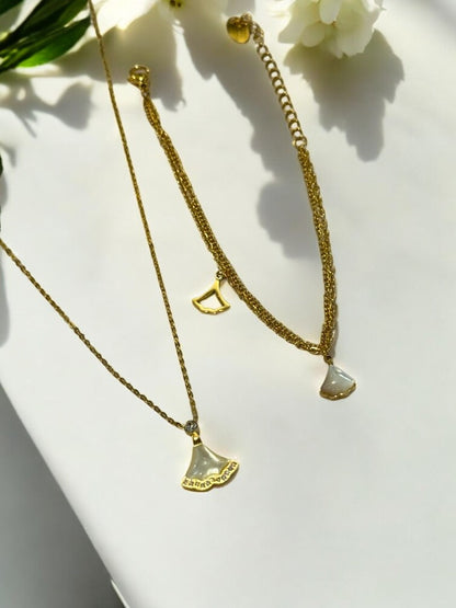 GOLDEN DIAMOND RESIN BEAU NECKLACE AND BRACELET (COMBO)