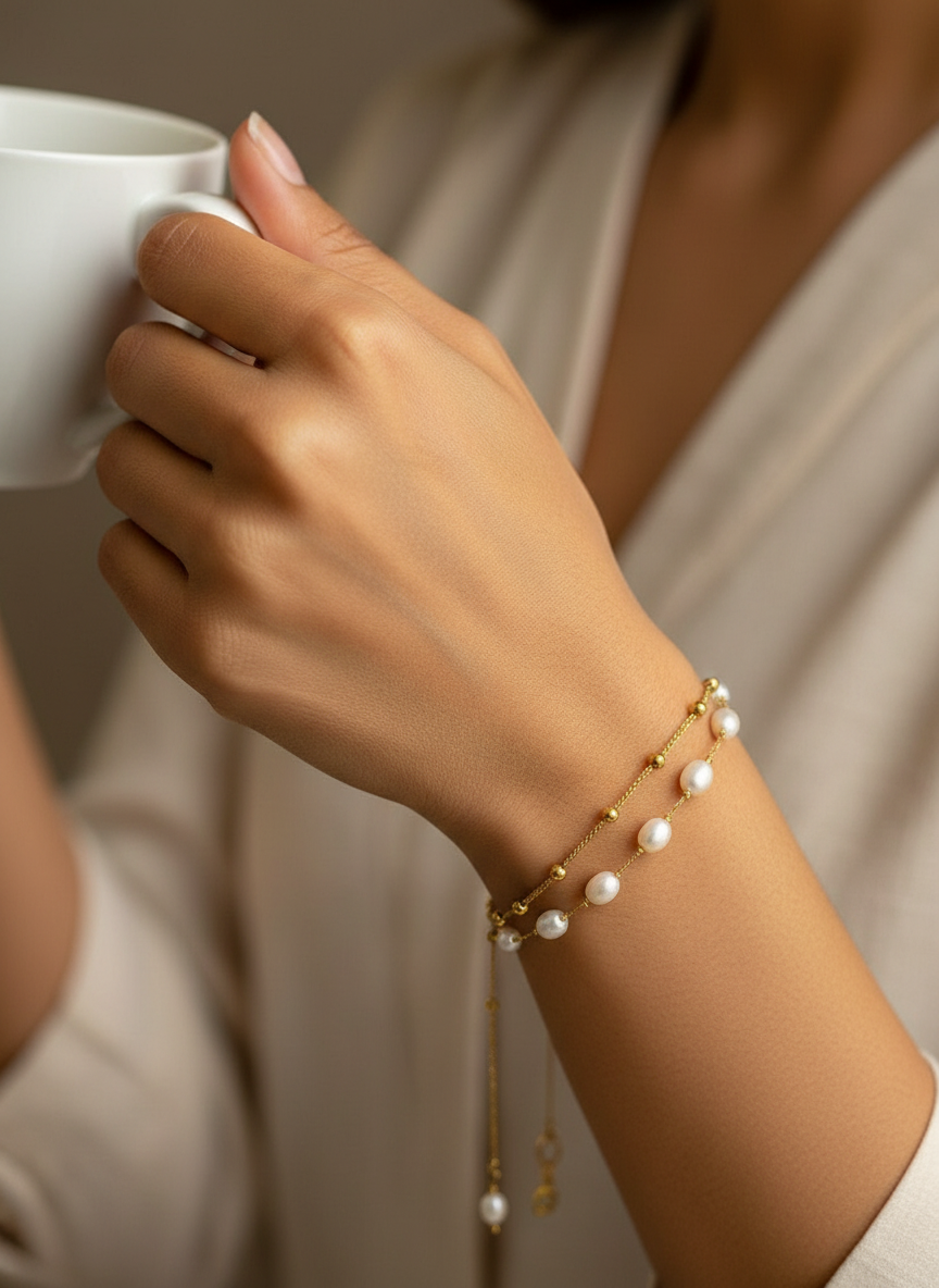 GOLDEN PEARL MAVE BRACELET