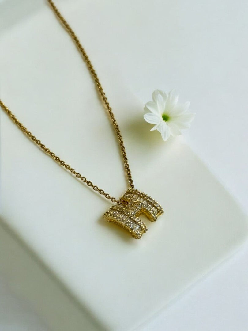 GOLDEN DIAMOND H NOELIE NECKLACE