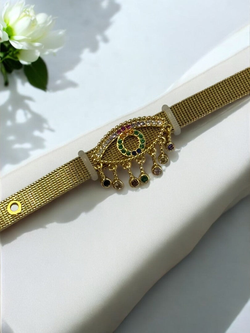 GOLDEN DIAMOND EVIL EYE UMA BELT BRACELET