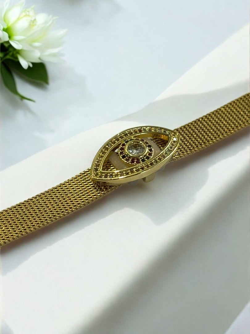 GOLDEN DIAMOND EVIL EYE UPASANA BELT BRACELET