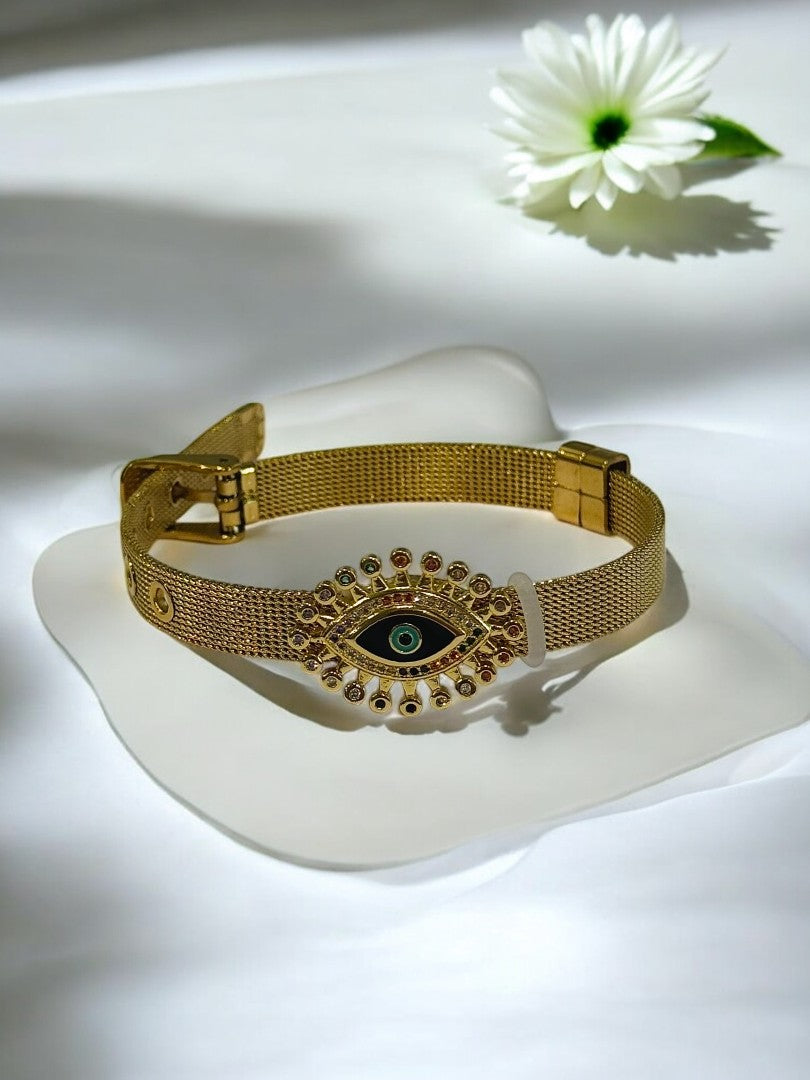 GOLDEN DIAMOND EVIL EYE KURMILA BELT BRACELET
