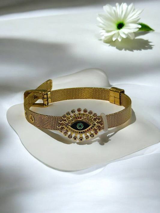 GOLDEN DIAMOND EVIL EYE KURMILA BELT BRACELET