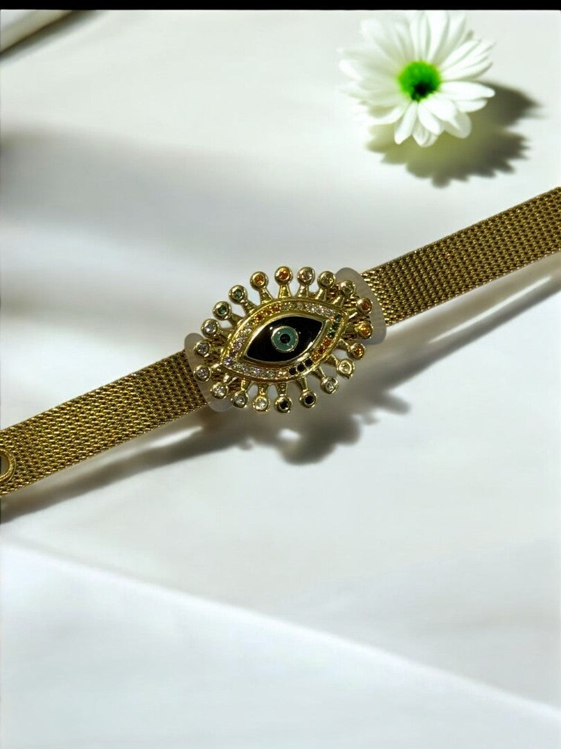 GOLDEN DIAMOND EVIL EYE KURMILA BELT BRACELET