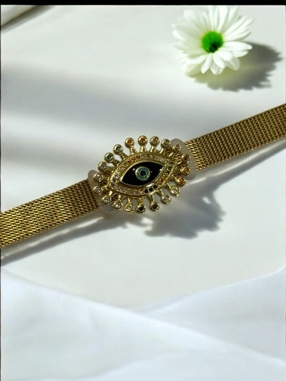 GOLDEN DIAMOND EVIL EYE KURMILA BELT BRACELET