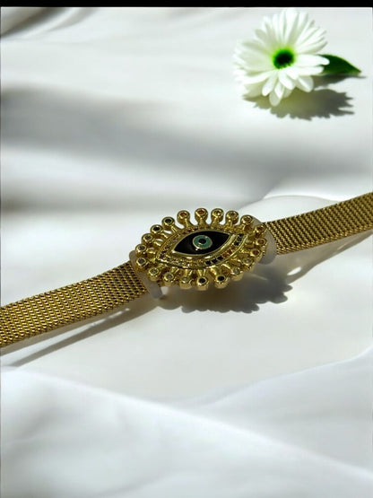 GOLDEN DIAMOND EVIL EYE KURMILA BELT BRACELET