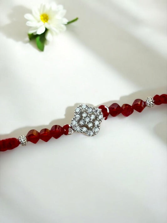 DIAMOND FLOWER TARUNIKA PURE SILVER RAKHI