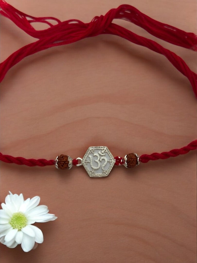 OM SANJANA PURE SILVER RAKHI