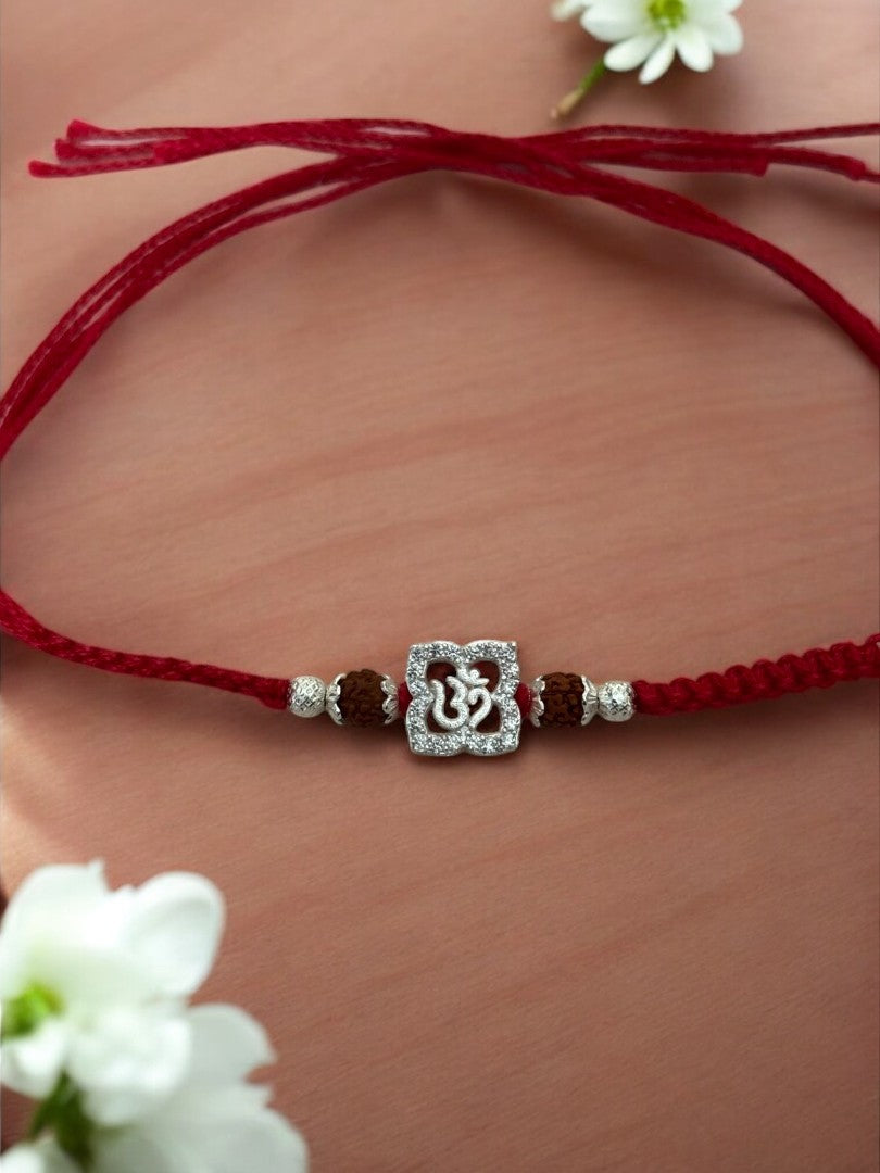 OM TRISHA PURE SILVER RAKHI
