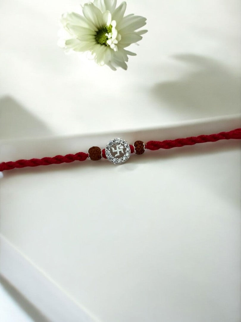 SWASTIK SUNITA PURE SILVER RAKHI