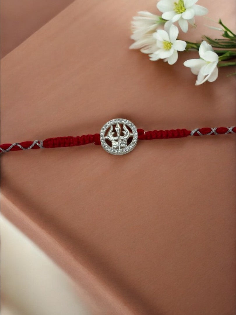 TRISHUL DAMRU TRIPTI PURE SILVER RAKHI