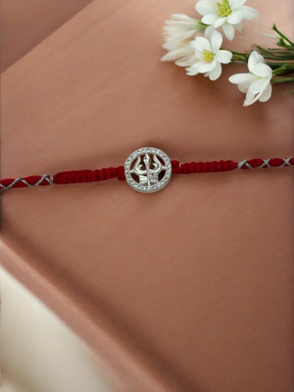 TRISHUL DAMRU TRIPTI PURE SILVER RAKHI