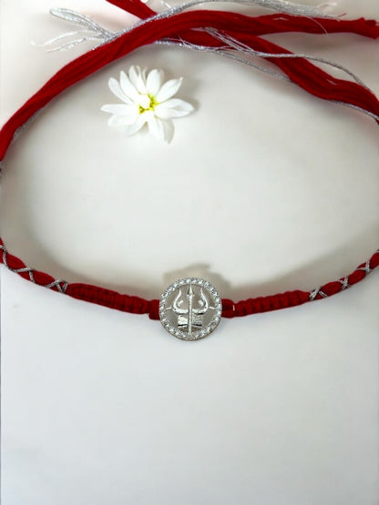 TRISHUL DAMRU TRIPTI PURE SILVER RAKHI