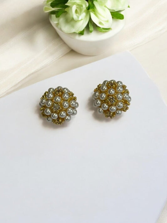 GOLDEN DIAMOND PEARL SANTIAGO EARRINGS
