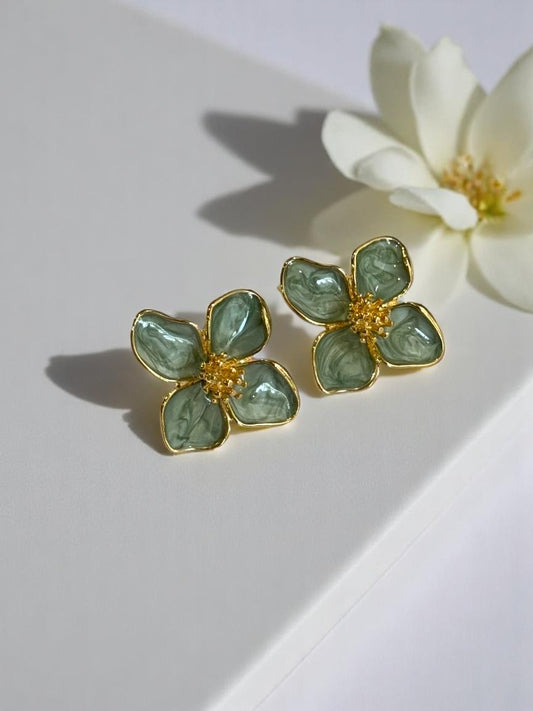 SEA GREEN  RESIN ASON EARRINGS