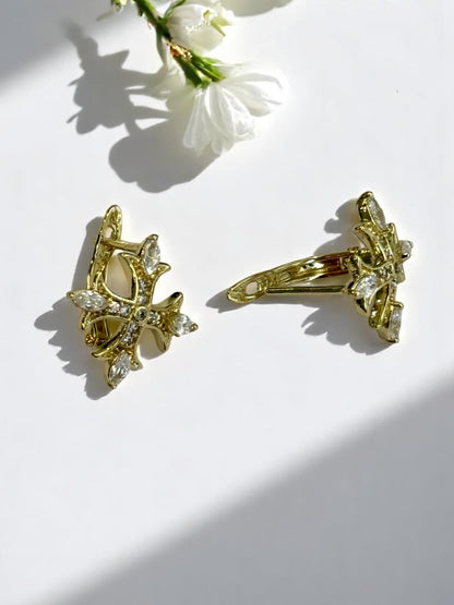 GOLDEN DIAMOND CROSS PATRICK EARRINGS