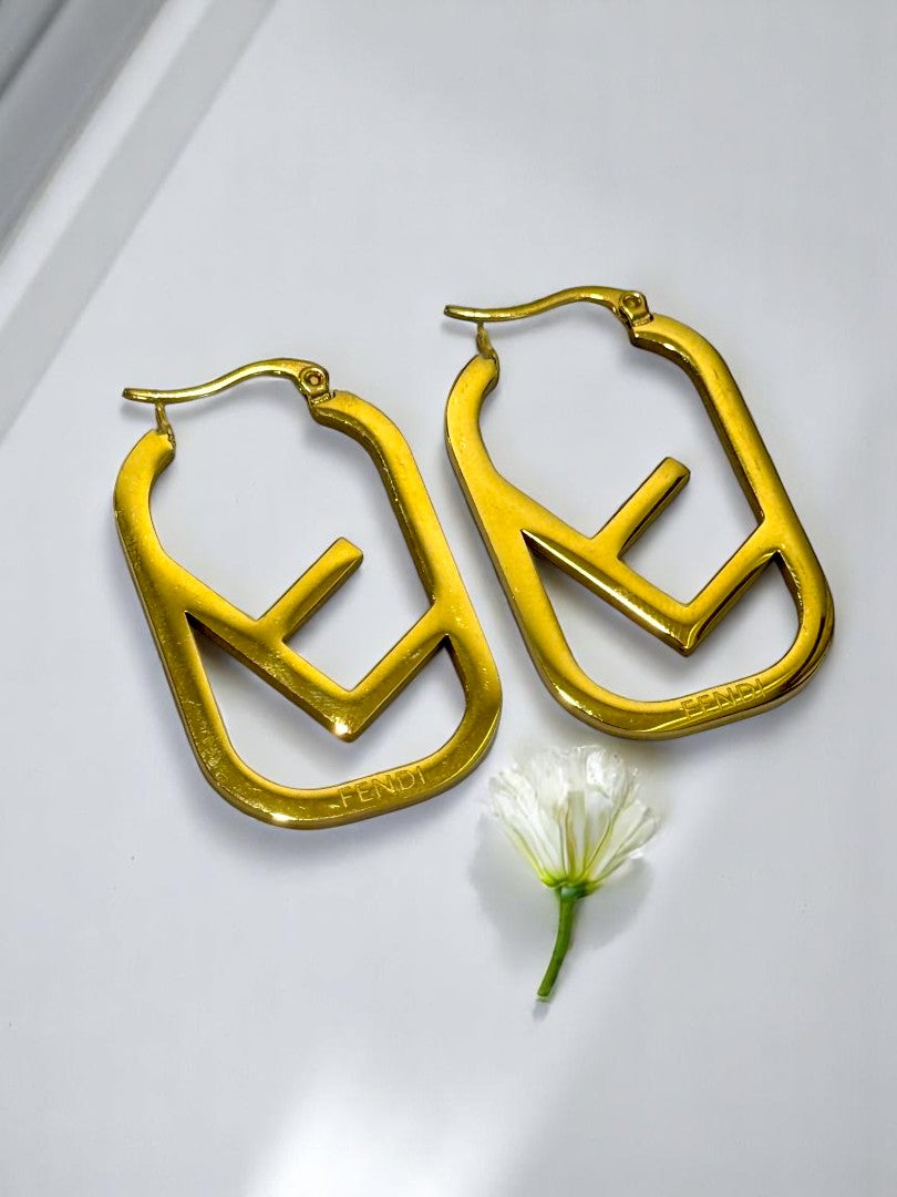 GOLDEN FENDI FRANCK EARRINGS