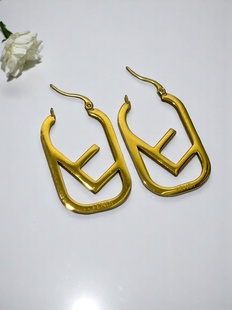 GOLDEN FENDI FRANCK EARRINGS