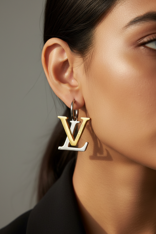 DUAL TONE LV ASHTON EARRINGS