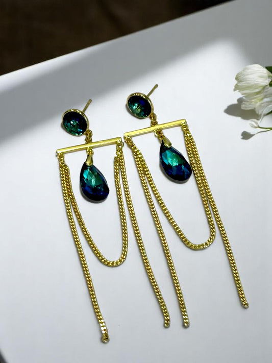 REFLECTION OF GREEN COLOR HAYDEN EARRINGS