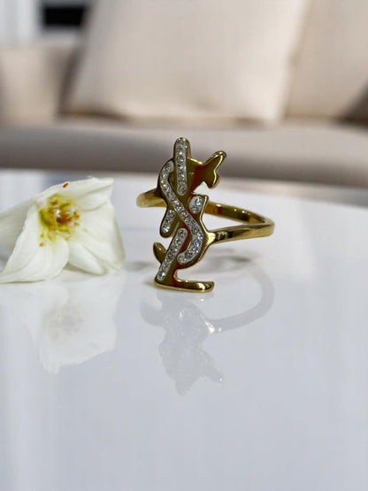 GOLDEN DIAMOND YSL ESHAANI RING