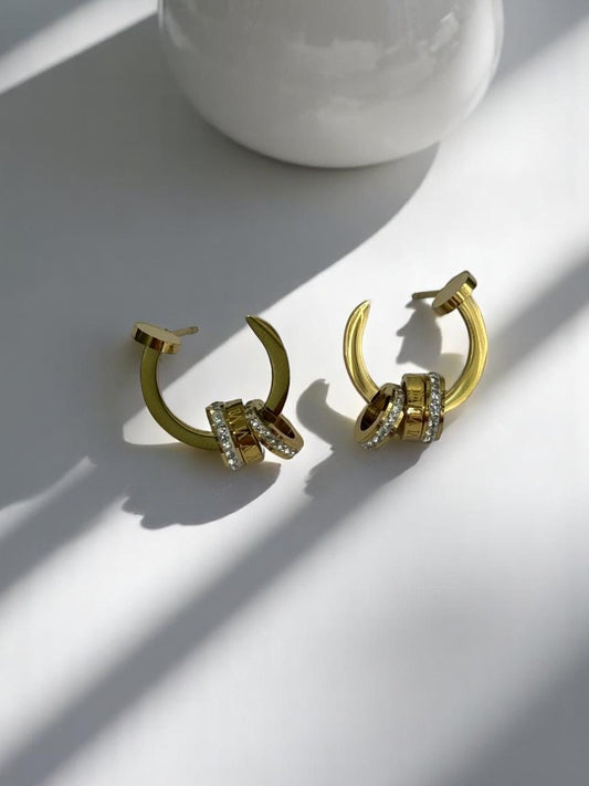 GOLDEN NAIL ROMAN NUMERAL XANDER EARRINGS