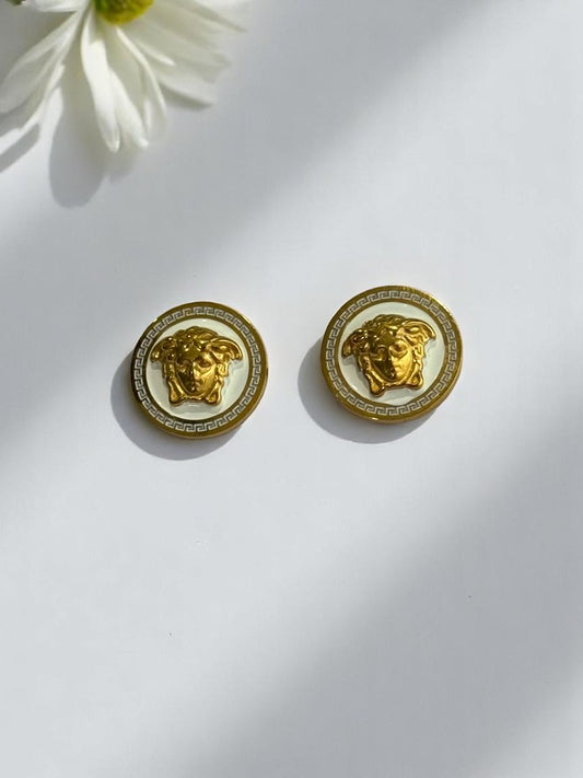 WHITE VERSACE ABRAH EARRINGS