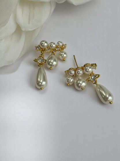 GOLDEN PEARL JOEL EARRINGS