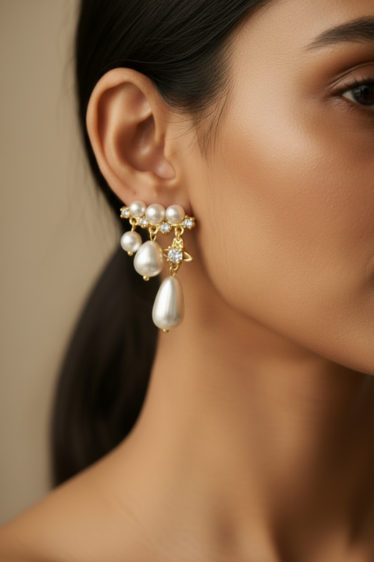 GOLDEN PEARL JOEL EARRINGS