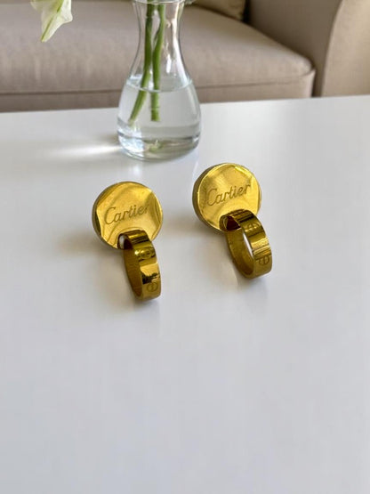 GOLDEN CARTIER GRIFFIN EARRINGS