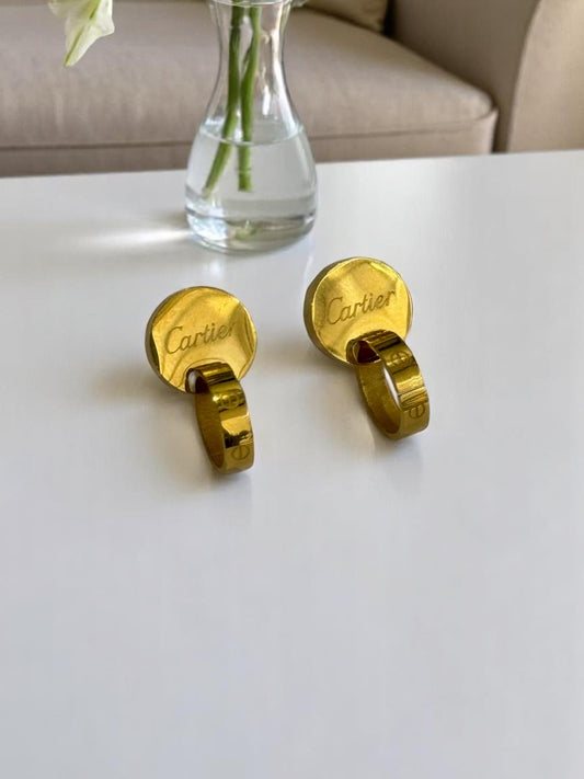 GOLDEN CARTIER GRIFFIN EARRINGS